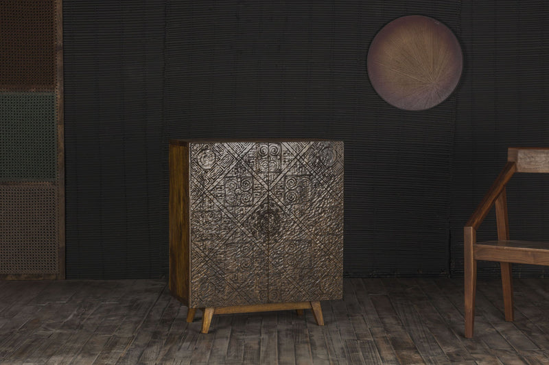 Calvary - Console Table - Gray Stone & Walnut - R&R Furniture Gallery (Fountain Valley, CA)