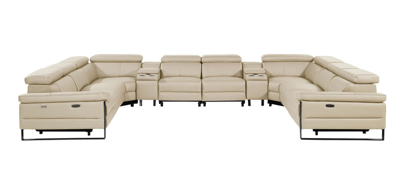 1246 - 10-Piece U-Shaped Modular Power Reclining Sectional With 4 Power Recliners And Power Headrests