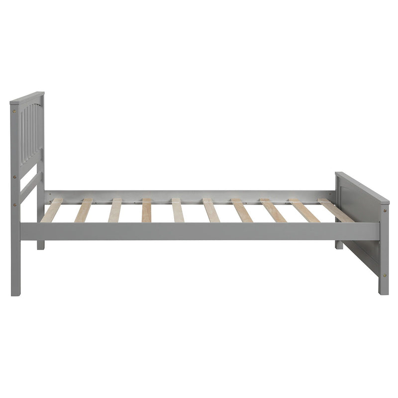 DreamHaus platform bed with integrated trundle bed, showcasing sleek modern design and sturdy wooden frame.