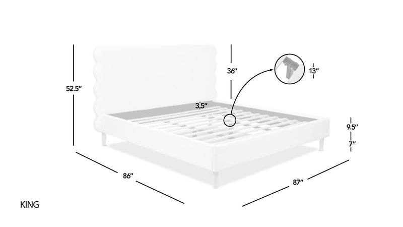 Stockholm - Modern Wavy Headboard Platform Bed - R&R Furniture Gallery (Fountain Valley, CA)