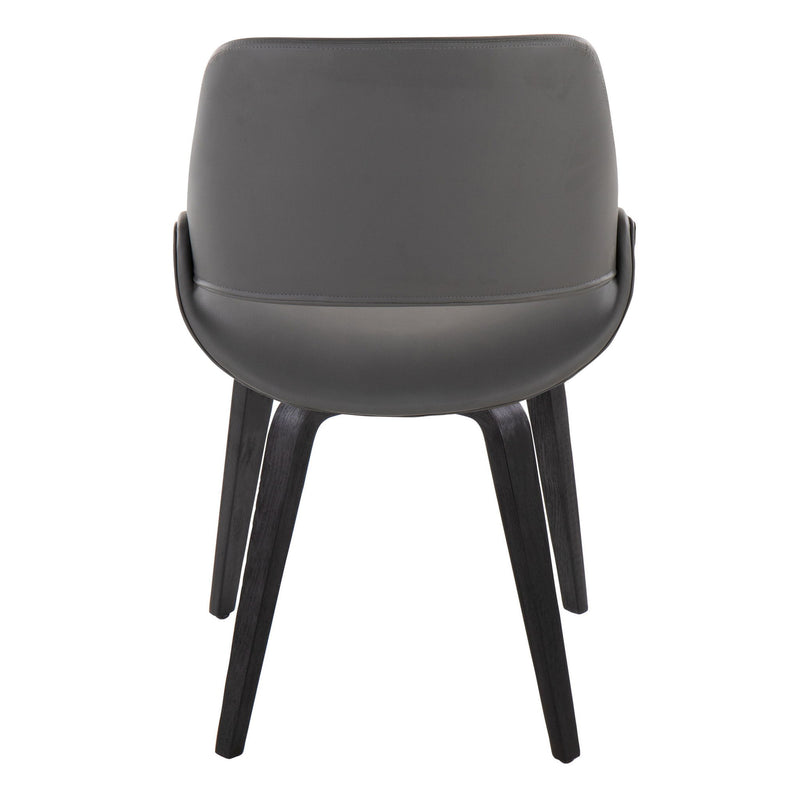Lumi Source Fabrico mid-century modern dining chair set featuring comfortable, stylish chairs with wooden legs and upholstered seats.
