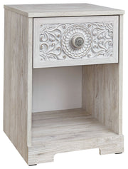 Paxberry - One Drawer Night Stand - Whitewash - R&R Furniture Gallery (Fountain Valley, CA)