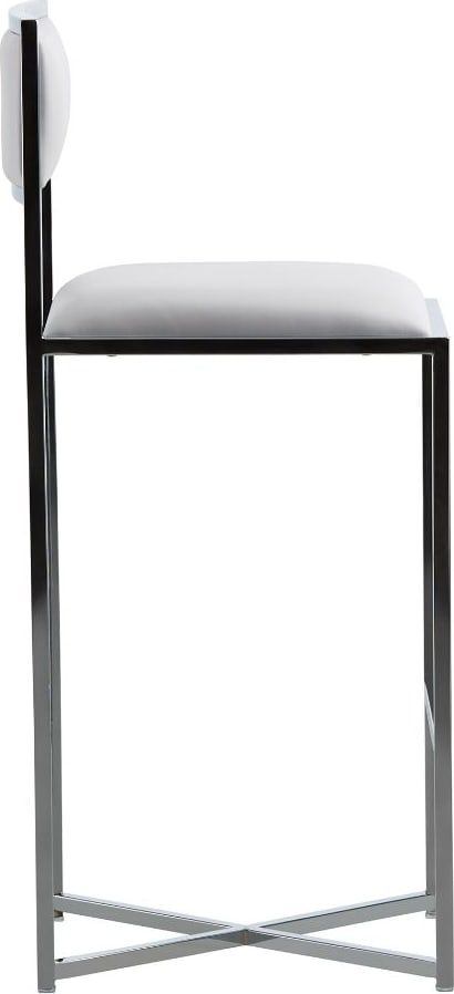 Amalfi X-Base Bar Stool in White Leather