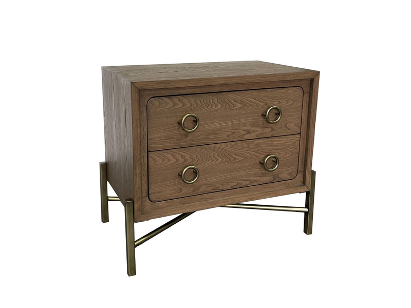 2 Drawer Nightstand With USB - Latte - R&R Furniture Gallery (Fountain Valley, CA)