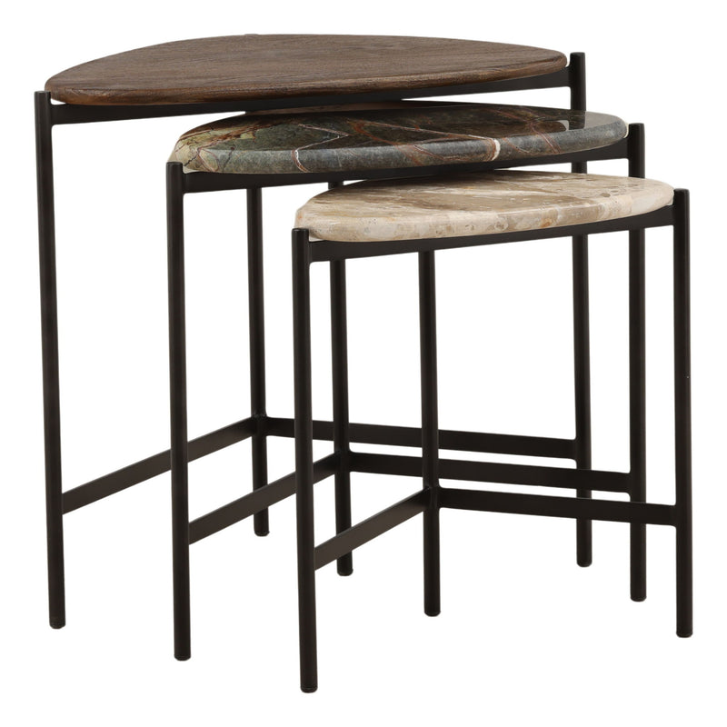 Viremont - Nesting Table (Set of 3) - Beige And Black