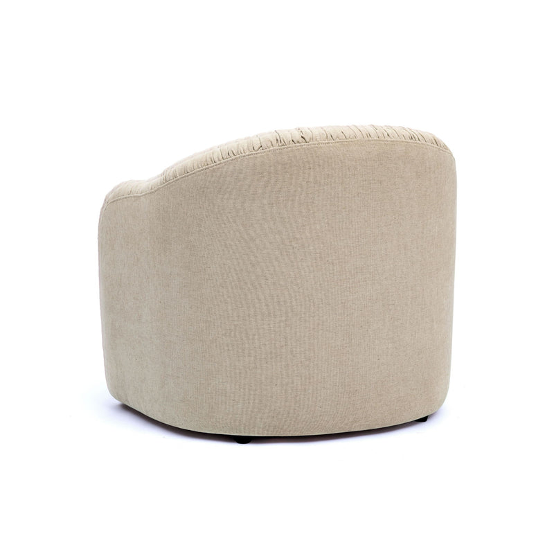 Tan Pamela Chenille Tassel Lounge Chair by TOV Furniture, accent chair with tassel details and plush upholstery, ideal for stylish living rooms.