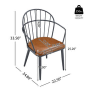 Industrial Inspired Upholstered Dining Chair Set With Metal Legs (Set of 2) - Brown - R&R Furniture Gallery (Fountain Valley, CA)