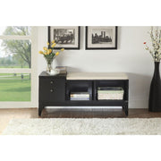 Boyet - Bench - Cream Fabric & Black - R&R Furniture Gallery (Fountain Valley, CA)