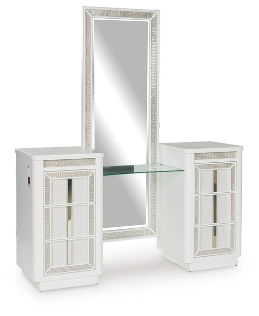 Chalanna - Vanity With Mirror - White - R&R Furniture Gallery (Fountain Valley, CA)