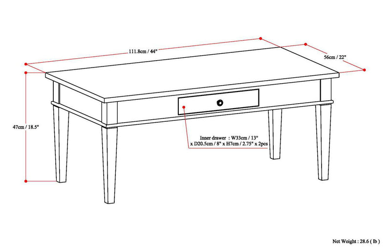 Carlton - Coffee Table - Dark Tobacco Brown - R&R Furniture Gallery (Fountain Valley, CA)
