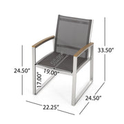Poetic - Outdoor Dining Chair With Faux Wood Arms And Aluminum Frame (Set of 2) - Gray - R&R Furniture Gallery (Fountain Valley, CA)