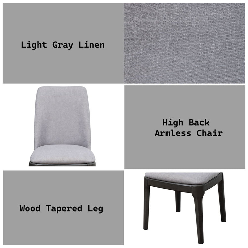 Madan - Side Chair (Set of 2) - Light Gray Linen & Gray Oak - R&R Furniture Gallery (Fountain Valley, CA)