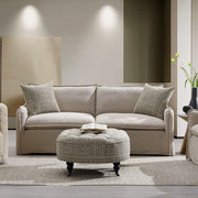 Upendo - Sofa With 2 Pillows - Beige Linen - R&R Furniture Gallery (Fountain Valley, CA)