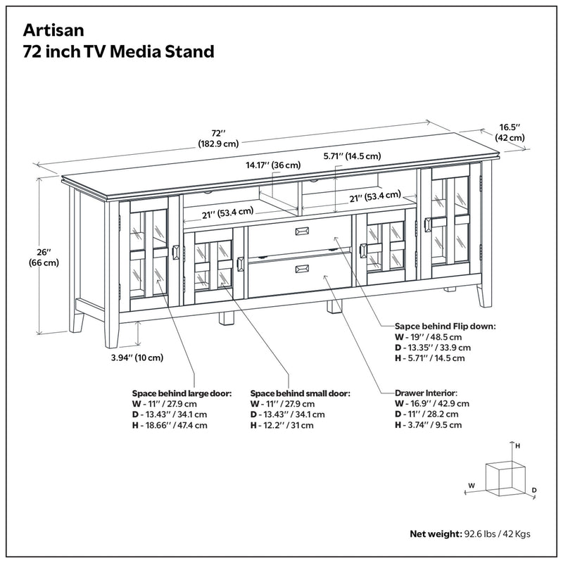 Artisan - TV Media Stand - Rustic Natural Aged Brown
