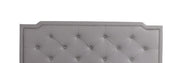 Button tufted upholstered bed by Glory Furniture with plush fabric and elegant tufted headboard for cozy bedroom spaces.