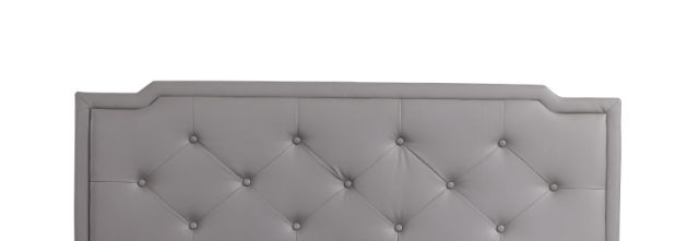 Button tufted upholstered bed by Glory Furniture with plush fabric and elegant tufted headboard for cozy bedroom spaces.
