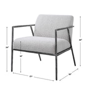 Light gray Uttermost Brisbane accent chair with sleek modern design and wooden legs, perfect for living room or bedroom decor.