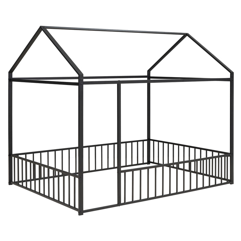 Metal Bed House Bed Frame With Fence - R&R Furniture Gallery (Fountain Valley, CA)