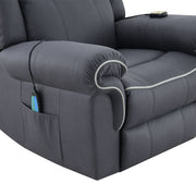Domana - Power Recliner With Lift & Heating & Massage - Dark Blue Fabric - R&R Furniture Gallery (Fountain Valley, CA)