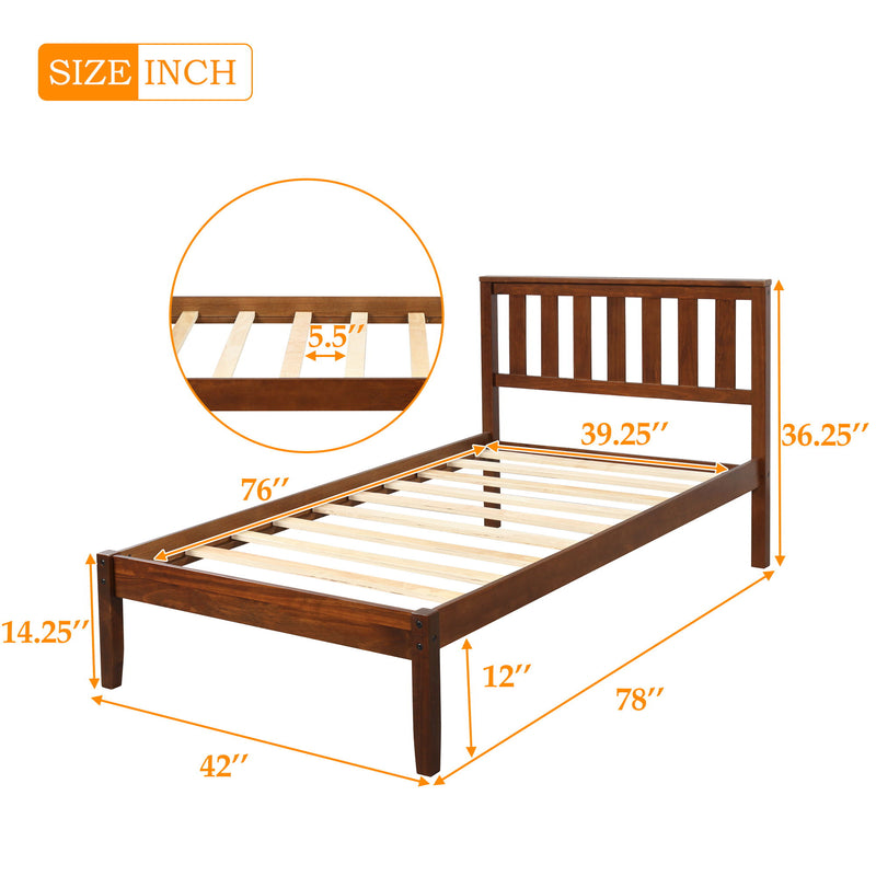 DreamHaus platform bed with headboard, footboard, and slat support shown in a modern bedroom setting.