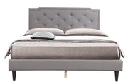 Button tufted upholstered bed by Glory Furniture, cozy and elegant design perfect for comfortable bedrooms.