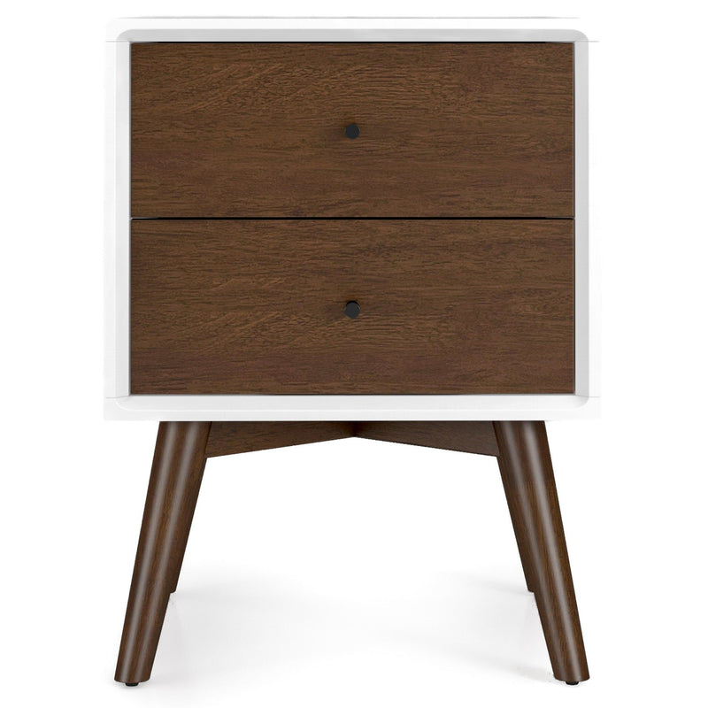 Caroline - Mid-Century Modern Style Night Stand 2 Drawer - R&R Furniture Gallery (Fountain Valley, CA)