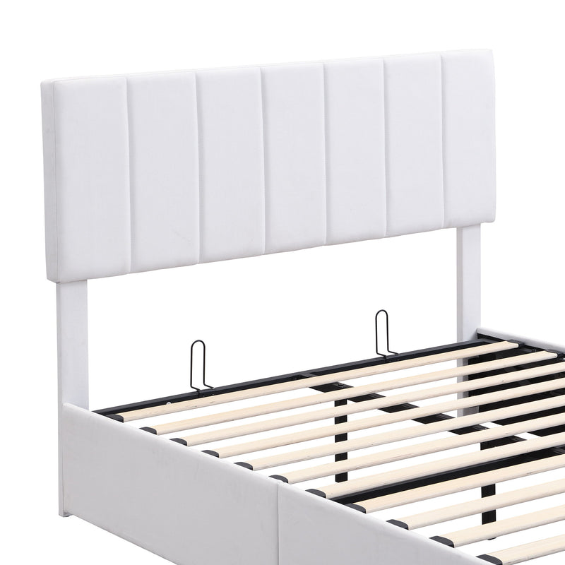 Elegant Upholstered Platform Bed With Hydraulic Storage System - R&R Furniture Gallery (Fountain Valley, CA)