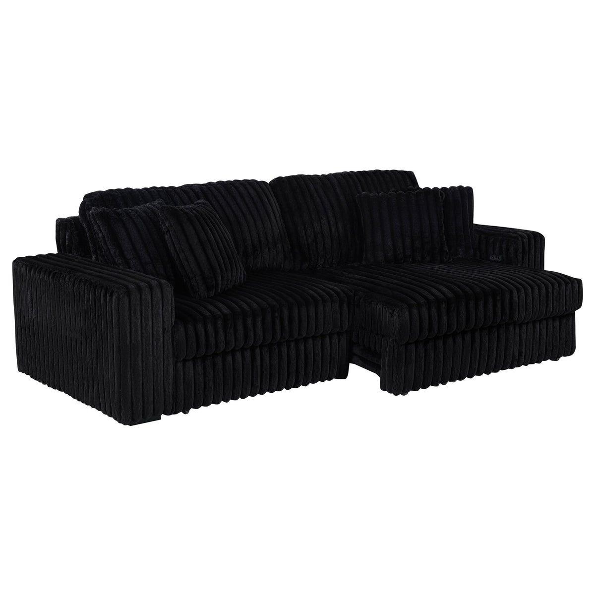 Clifford - Upholstered Dual Power Chaise Sofa - Black
