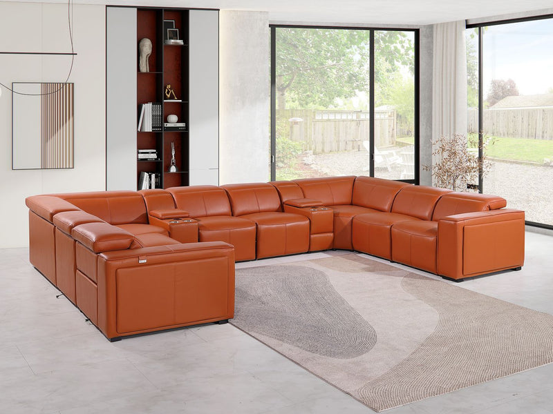 1224 - 10-Piece U-Shaped Sectional Sofa In With 4 Power Recliners & Power Headrests - R&R Furniture Gallery (Fountain Valley, CA)