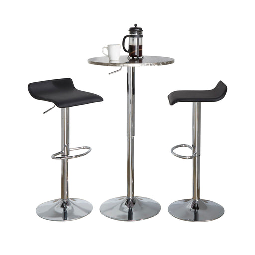 Lumi Source 3-piece bistro round dining set with adjustable oval footrest, featuring modern contemporary style for dining or bar area.