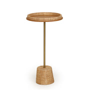 Saddle Raffia Designer Side Table - Natural - R&R Furniture Gallery (Fountain Valley, CA)