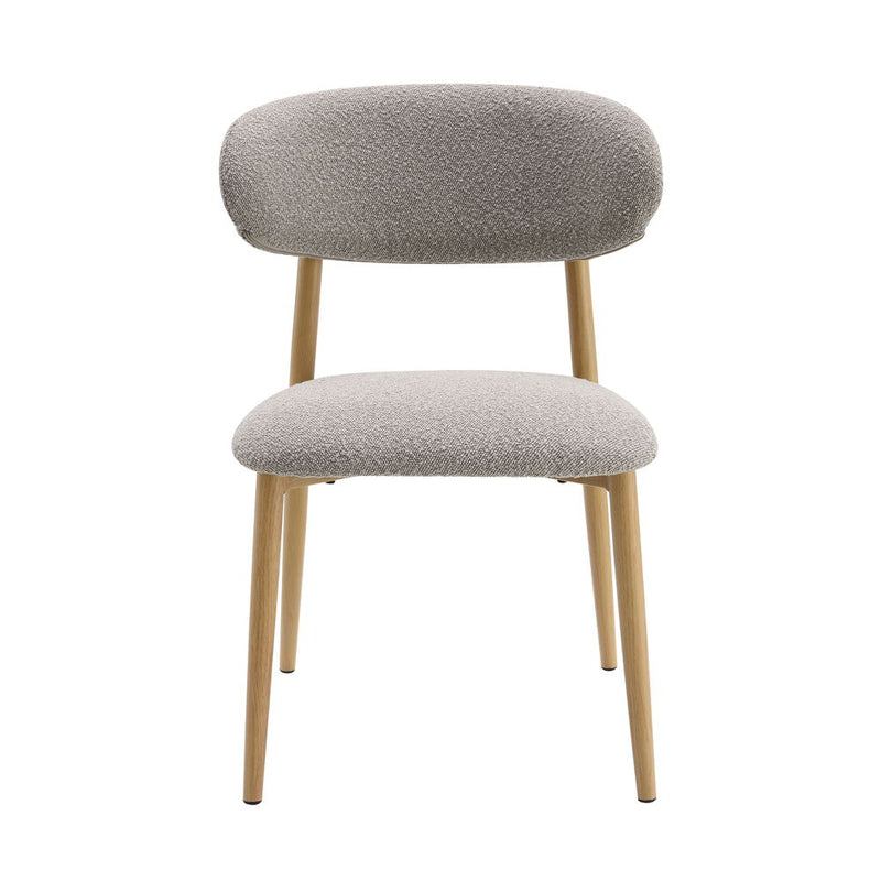 Kacey - Side Chair (Set of 2) - Gray Boucle & Natural - R&R Furniture Gallery (Fountain Valley, CA)