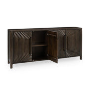 Colson - Mango Wood 4 Door Cabinet - Dark Brown - R&R Furniture Gallery (Fountain Valley, CA)