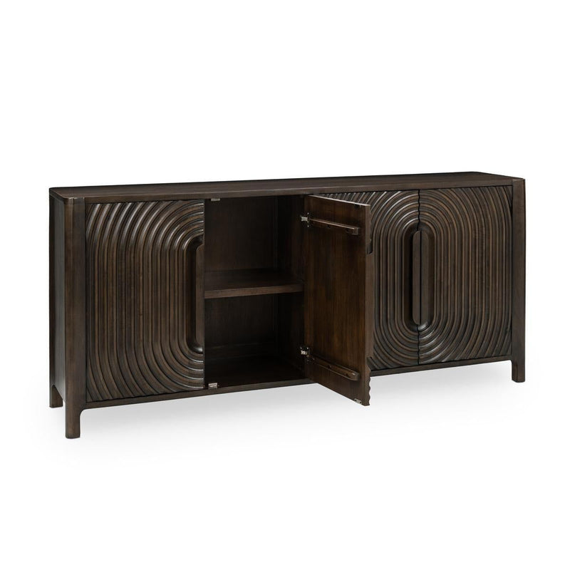 Colson - Mango Wood 4 Door Cabinet - Dark Brown - R&R Furniture Gallery (Fountain Valley, CA)