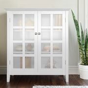Handcrafted Acadian medium storage cabinet by Simpli-Home, featuring a natural wood finish and accent cabinet design.