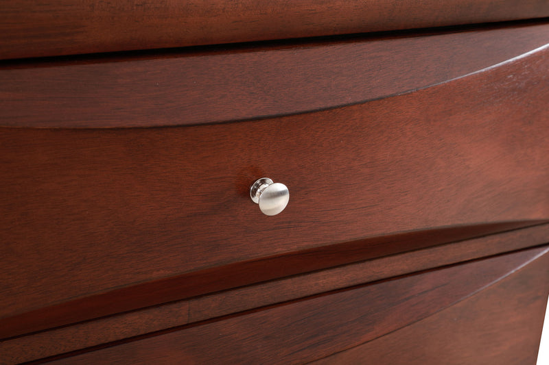 Glory Furniture Marilla media chest with storage drawers and sleek wood finish, ideal for living room entertainment setup.