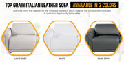 1126 - Top Grain Power Reclining Italian Leather Loveseat - R&R Furniture Gallery (Fountain Valley, CA)
