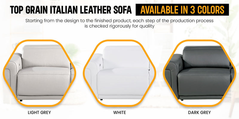 1126 - Top Grain Power Reclining Italian Leather Loveseat - R&R Furniture Gallery (Fountain Valley, CA)