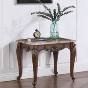 Nayla - End Table - Natural Marble Top & Cherry - R&R Furniture Gallery (Fountain Valley, CA)