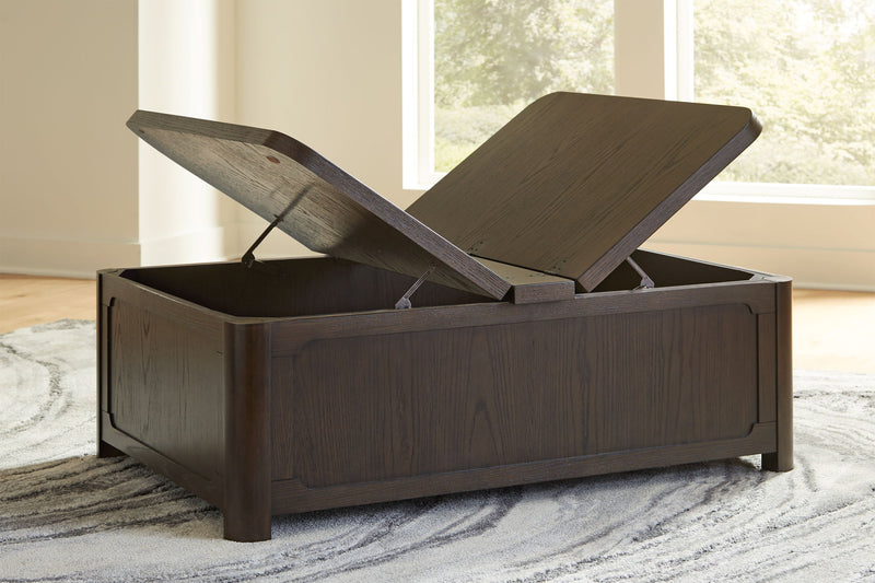 Breckington - Cocktail Table With Storage - Dark Brown - R&R Furniture Gallery (Fountain Valley, CA)