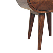 Circular Bedside Table With Open Slot - Walnut - R&R Furniture Gallery (Fountain Valley, CA)
