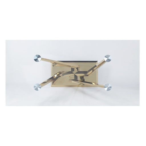 Barnard - Dining Table - Clear Glass & Mirrored Gold - R&R Furniture Gallery (Fountain Valley, CA)