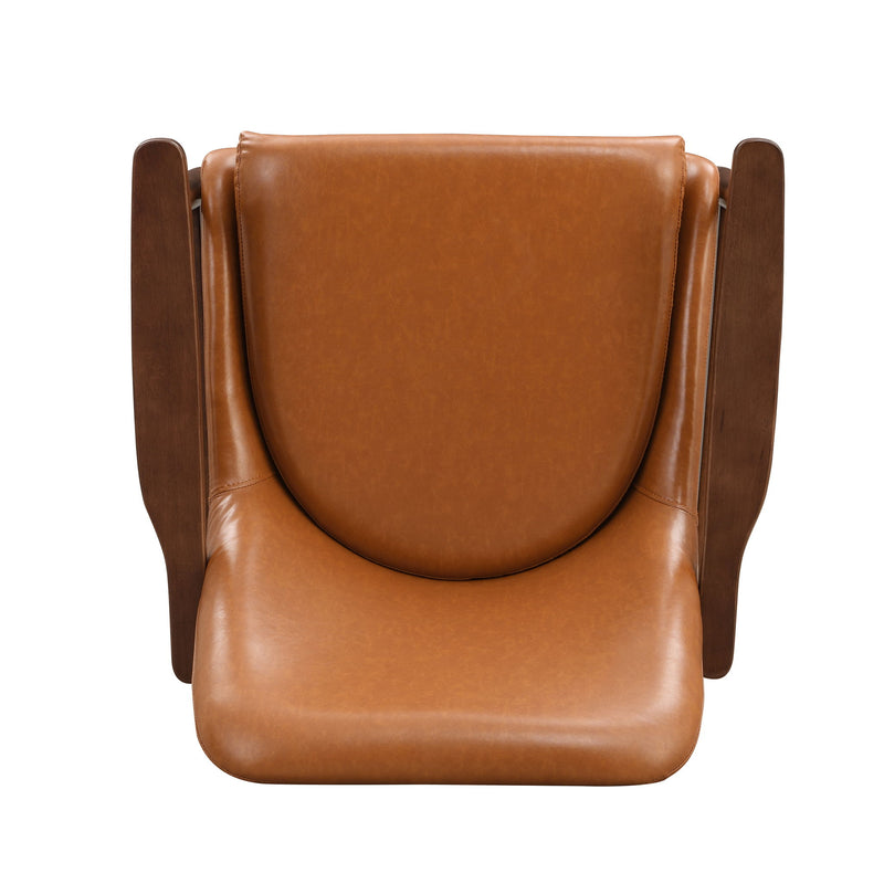 Mid - Century Accent Chair With Cushioned Seat, Brass Tipped Legs - R&R Furniture Gallery (Fountain Valley, CA)