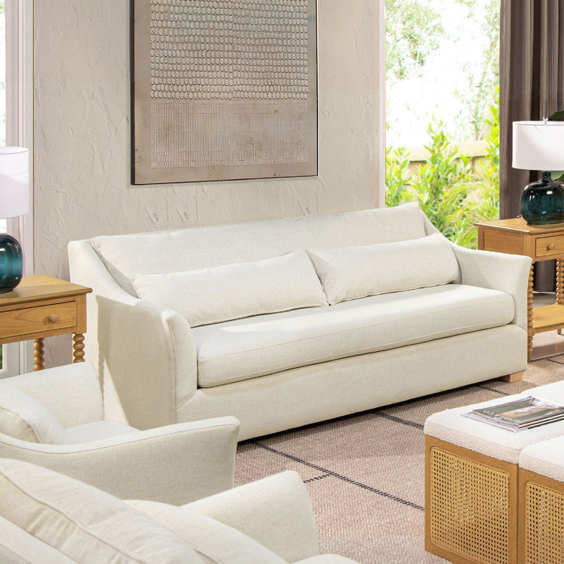 Ada - Flared Arm Contemporary Sofa With Lumbar Pillows - Flax White - R&R Furniture Gallery (Fountain Valley, CA)
