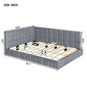 Full Size Upholstered Classic Mid Century Modern Daybed / Sofa Bed Frame, Elegant Design - Gray - R&R Furniture Gallery (Fountain Valley, CA)