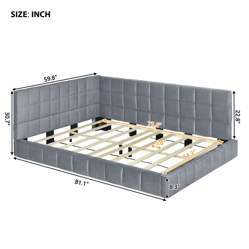 Full Size Upholstered Classic Mid Century Modern Daybed / Sofa Bed Frame, Elegant Design - Gray - R&R Furniture Gallery (Fountain Valley, CA)