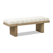 Bella - Upholstered Modern Accent Bench - Ivory White - R&R Furniture Gallery (Fountain Valley, CA)