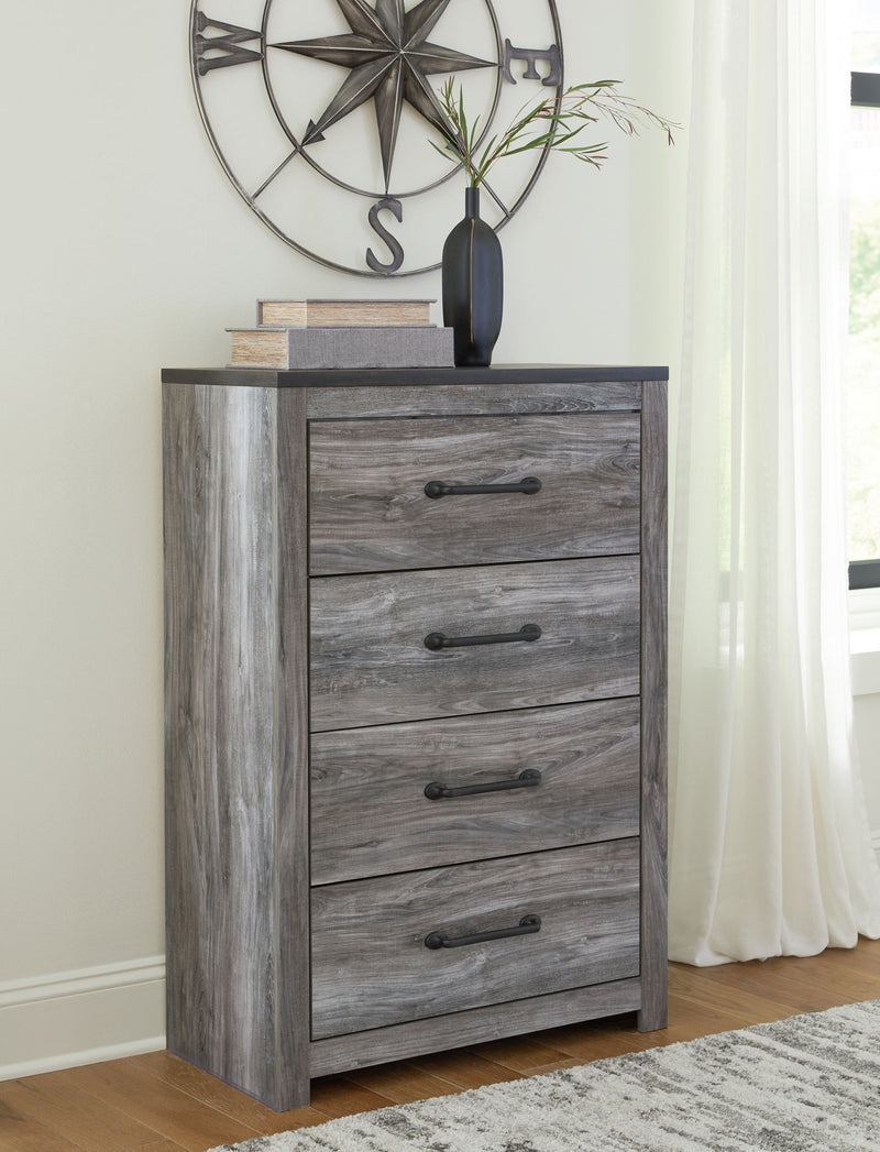Bronyan - Four Drawer Chest - Dark Gray - R&R Furniture Gallery (Fountain Valley, CA)