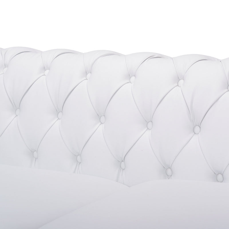 Noble House Chesterfield style 3 seater sofa with deep button tufting, featuring plush upholstery and elegant design.