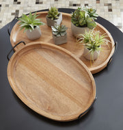 Jocelyne - Tray Set (Set of 2) - Brown / Black - R&R Furniture Gallery (Fountain Valley, CA)